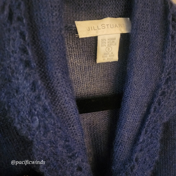 MOHAIR JILL STUART WRAP SWEATER BLUE SMALL c - Picture 6 of 8